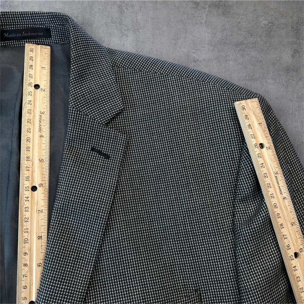 CALVIN KLEIN Men's Blazer Sport Coat Two Button Suit Jacket 44L Gray Silk/Wool
